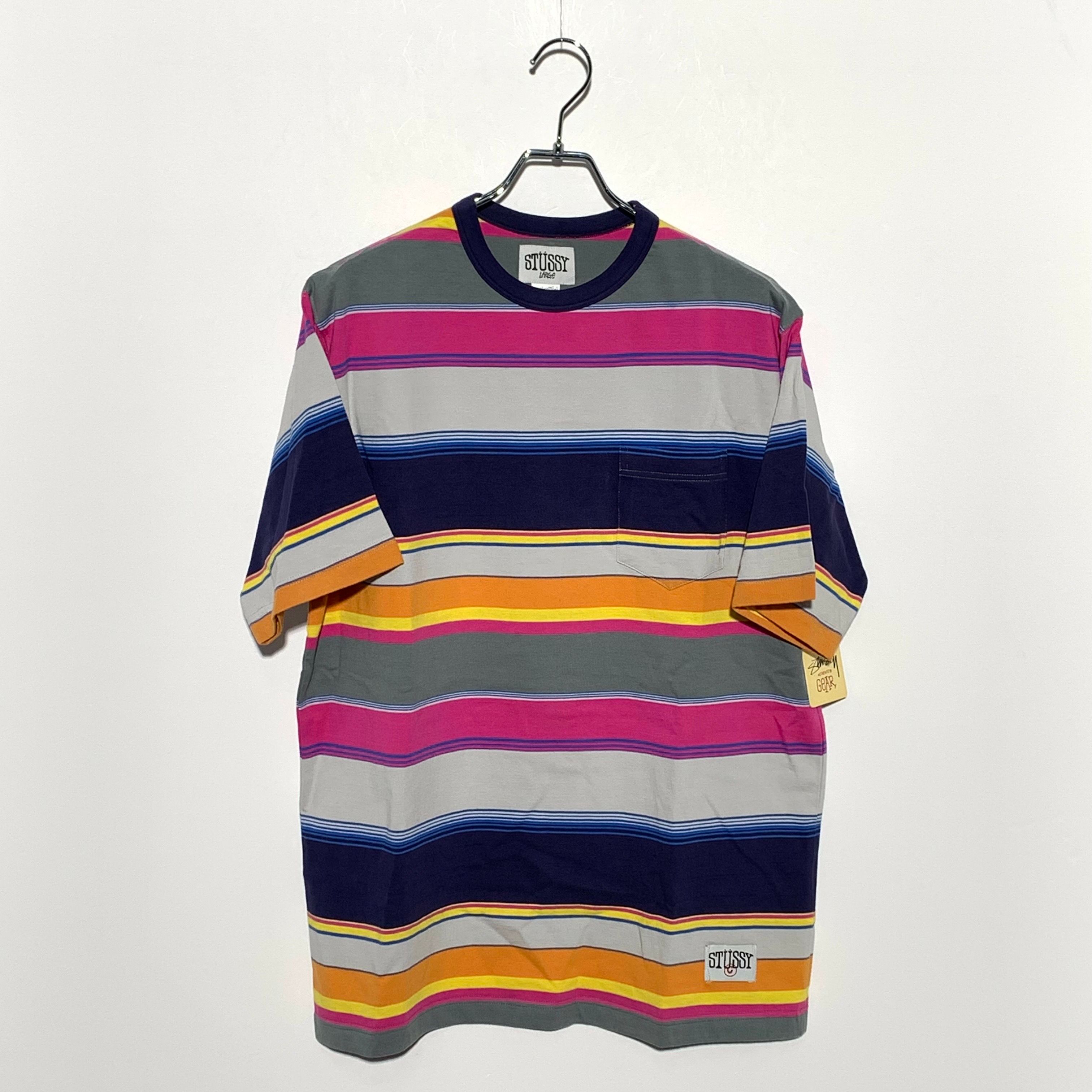 STUSSY POCKET BORDER TEE Multi