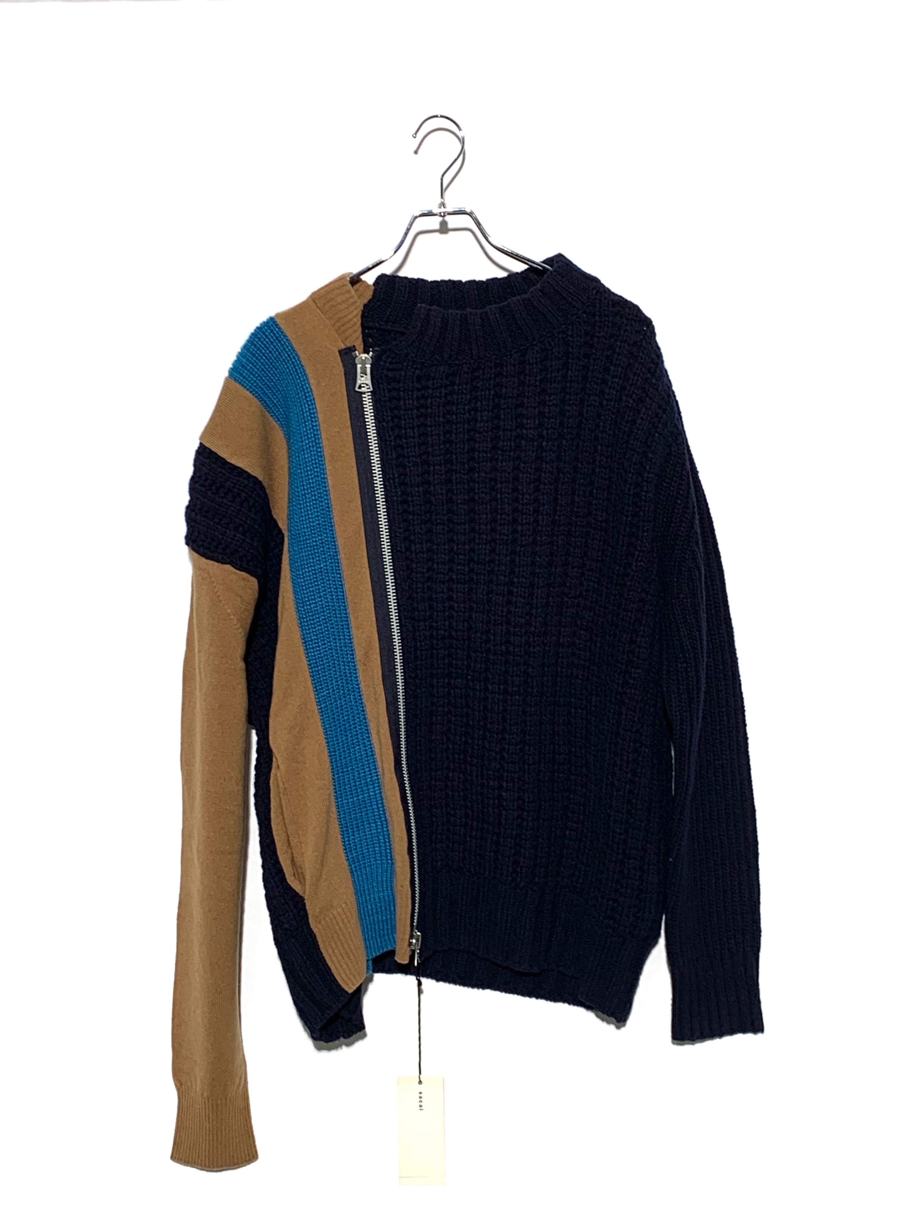 sacai 20AW Wool Knit Biouson Navy