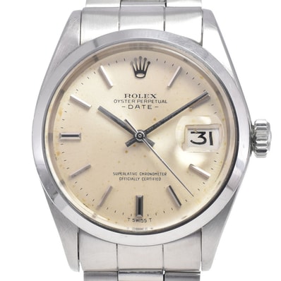 値下 ロレックス ROLEX 1500 ヴィンテージ オイスターパーペチュアル デイト Cal.1570 メンズ 良品 保証書付き 腕時計 J#147764