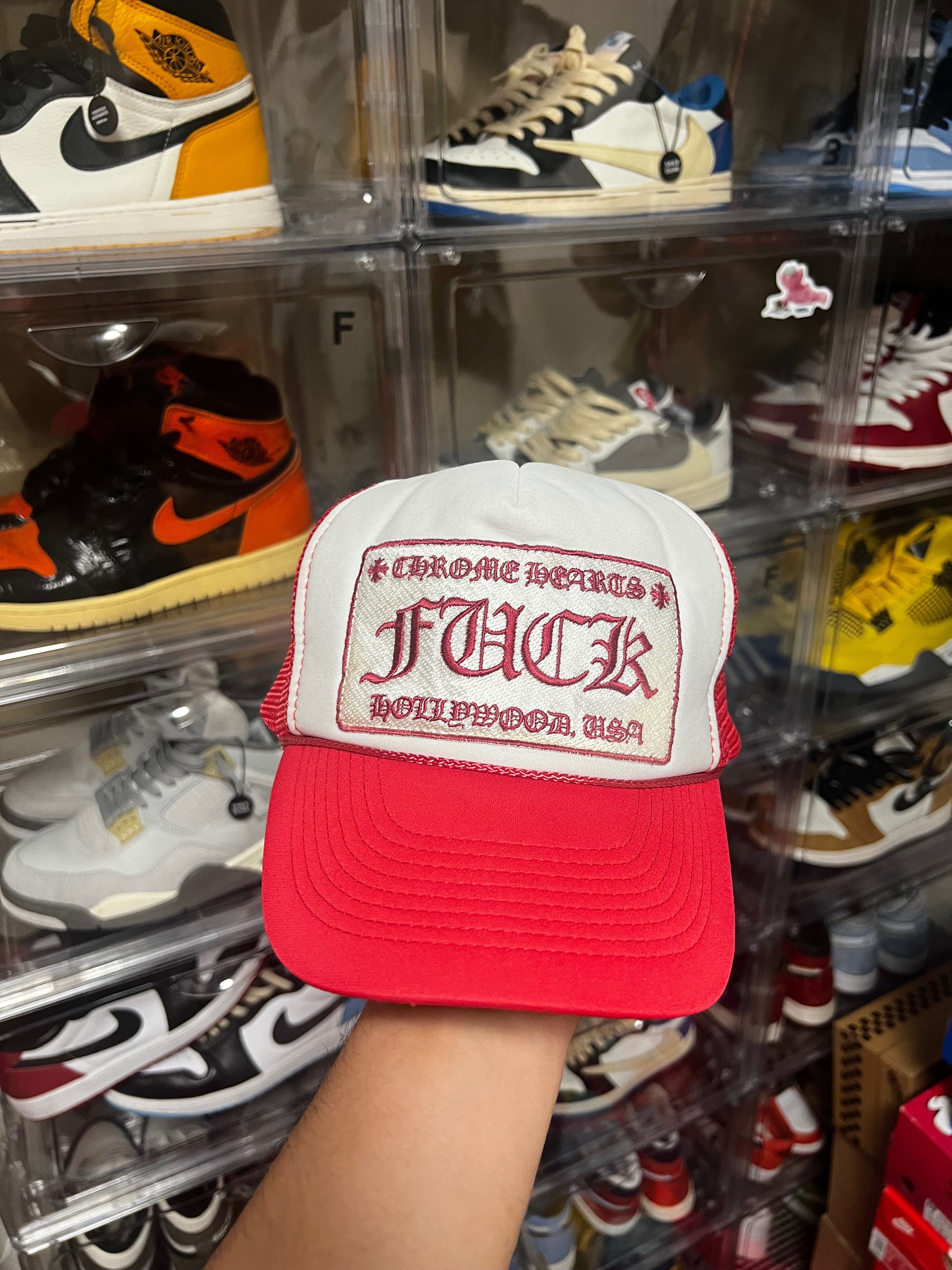 Chrome Hearts Tracker Cap Fuck "Red"