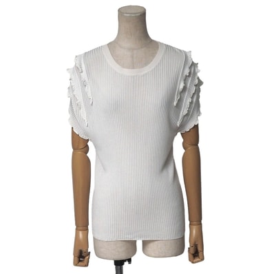 Chloe クロエ ニット サイズXS ノースリーブ フリル フレンチスリーブ ブランド古着【中古】20260327/RA8533