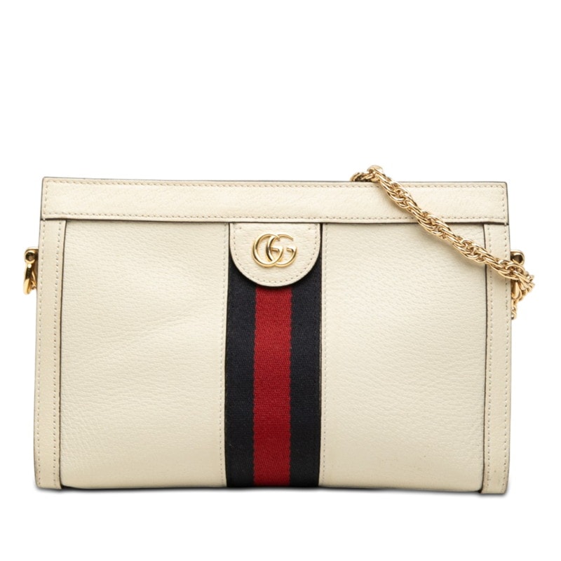 グッチ オフィディア GGマーモント チェーンショルダーバッグ 503877 ベージュ マルチカラー レザー レディース GUCCI 【中古】