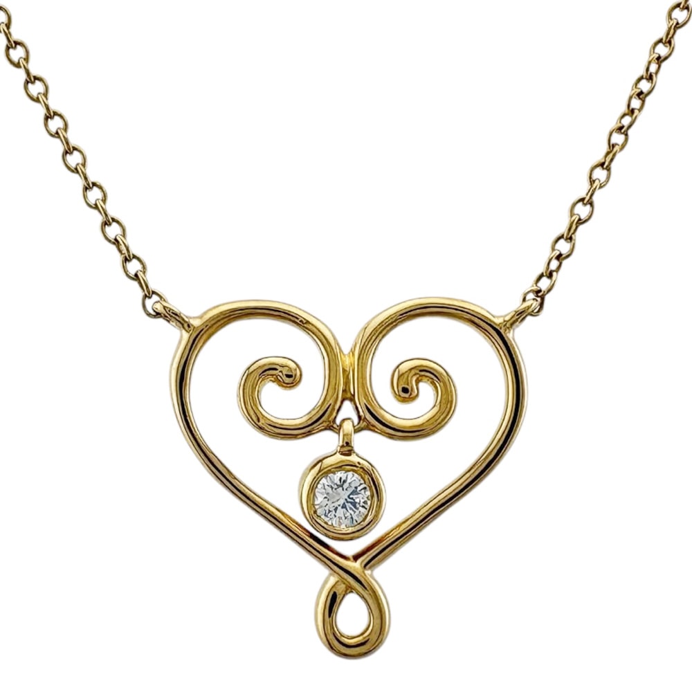 ティファニー ヴェネチア ゴルドーニ ネックレス 18金 K18イエローゴールド ダイヤモンド レディース TIFFANY&Co.  中古