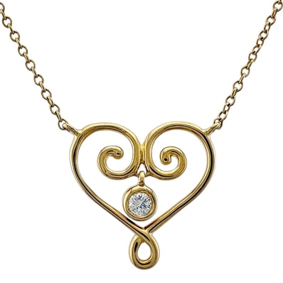 ティファニー ヴェネチア ゴルドーニ ネックレス 18金 K18イエローゴールド ダイヤモンド レディース TIFFANY&Co. 中古