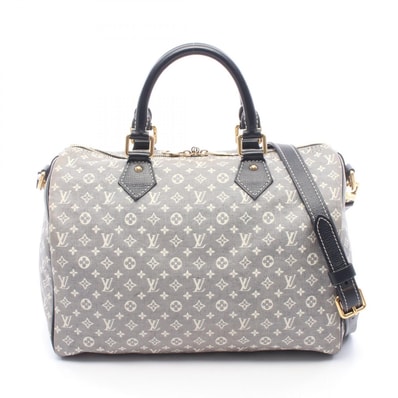 ルイ・ヴィトン LOUIS VUITTON スピーディ バンドリエール30 ハンドバッグ バッグ キャンバス レザー モノグラム・イディール アンクル レディース ブルー系 / ネイビー系 M56703 【中古】