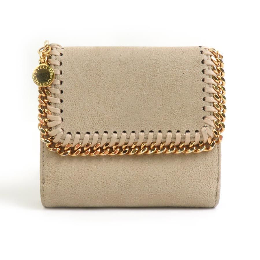 ステラマッカートニー Stella McCartney 二つ折り財布 ファラベラ 合成皮革 ベージュ レディース【中古】 r10680a