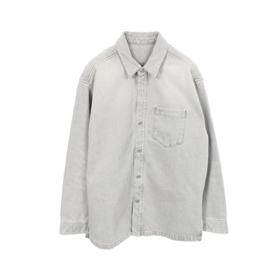 アミ AMI ロゴ デニムシャツ 衣料品 アウター コットン メンズ グレー系 【中古】