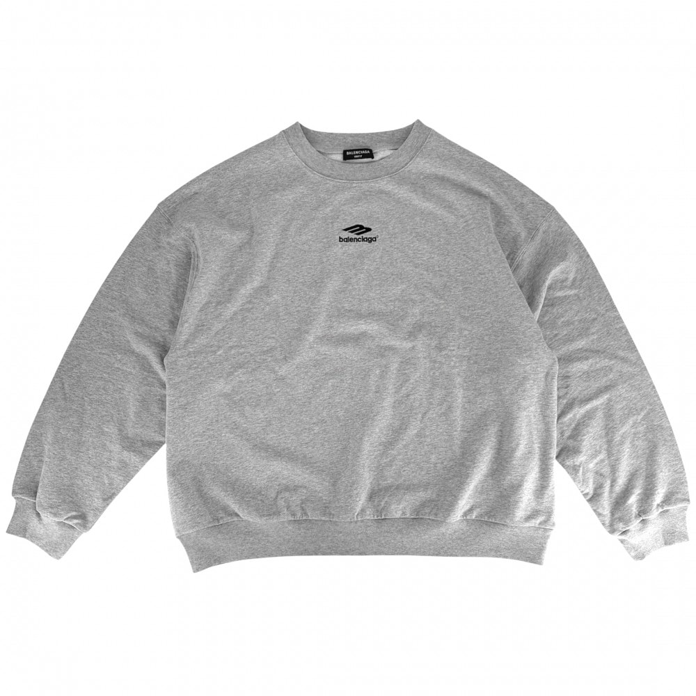 BALENCIAGA バレンシアガ スウェット 3Bロゴ トレーナー トップス アパレル 服 XL 697869 グレー コットン    メンズ 春 秋 冬 美品【中古品】