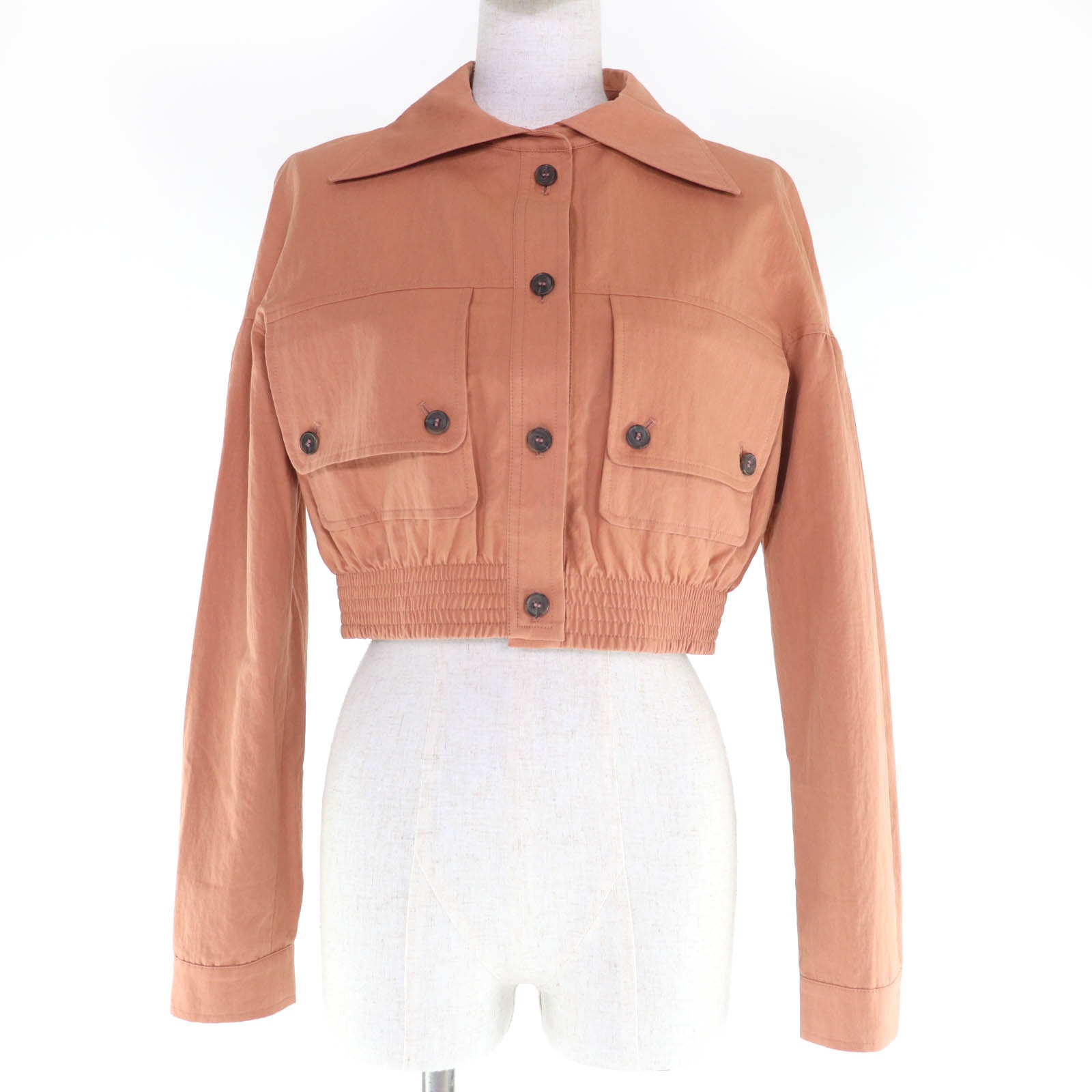 極美品 ジルサンダーネイビー ジャケット ライトブラウン レディース 34