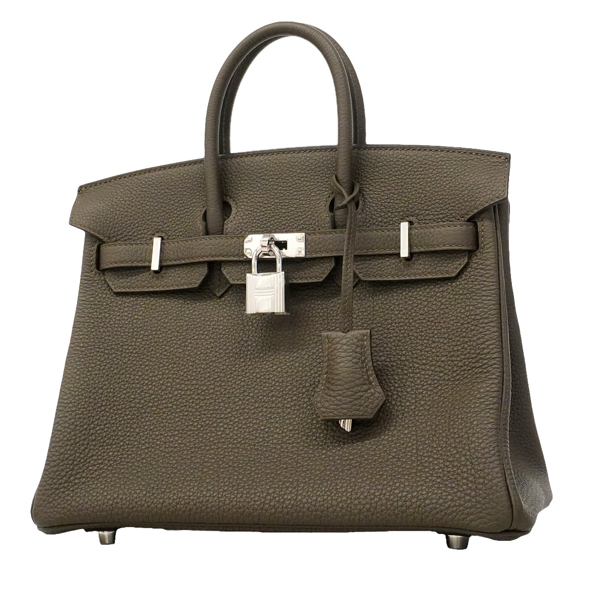 ★SALE【6he4522-g】エルメス ハンドバッグ バーキン25 トゴ ヴェールロデン シルバー金具 G刻印【中古】レディース