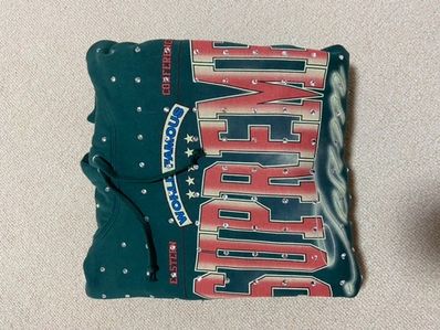Supreme Rhinestone Hooded Sweatshirt "Dark Green"