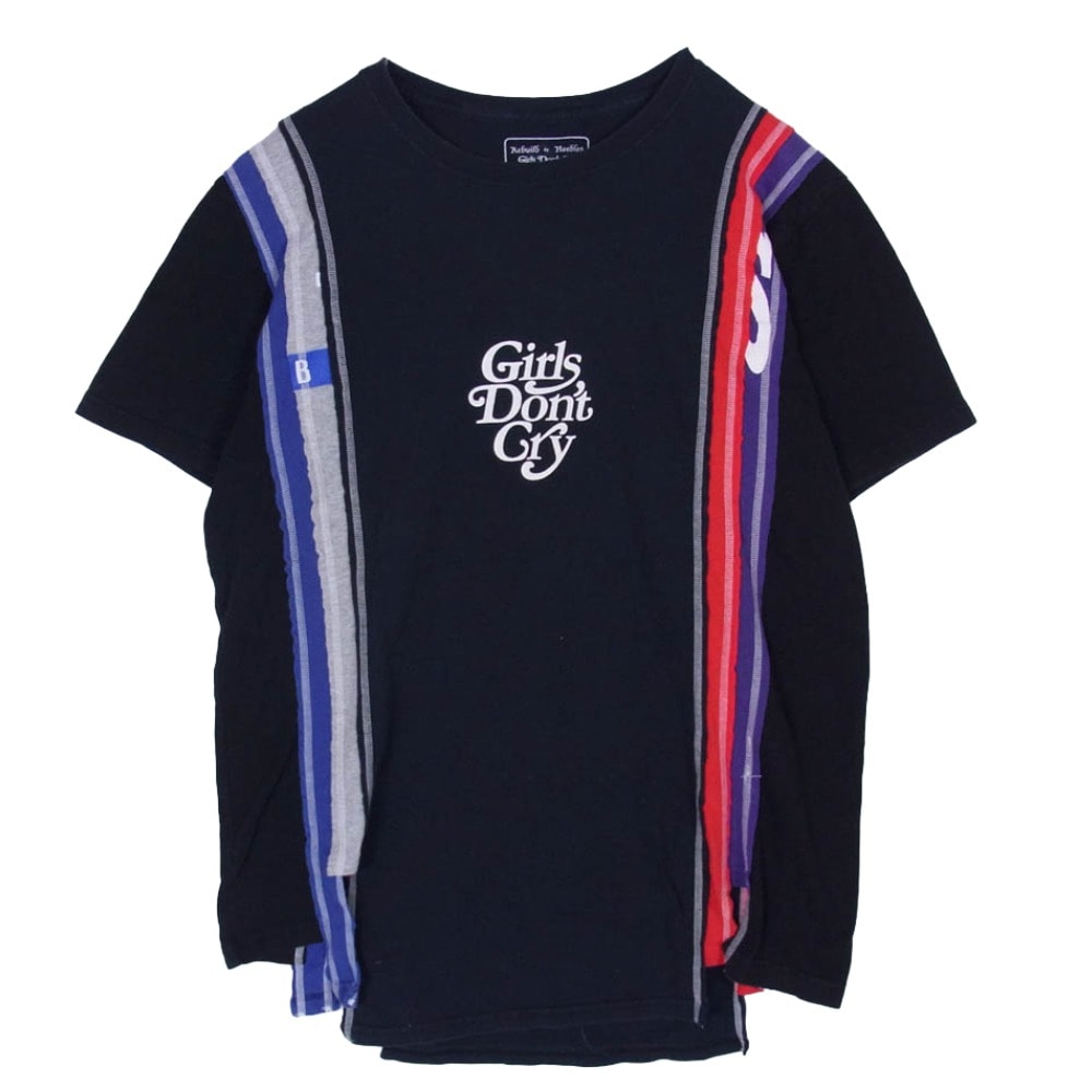 Needles ニードルス Tシャツ 20AW HM416 × Girls Don’t Cry ガールズドントクライ 再構築 リメイク ロゴプリント Tシャツ 半袖カットソー ダークネイビー系 L【中古】