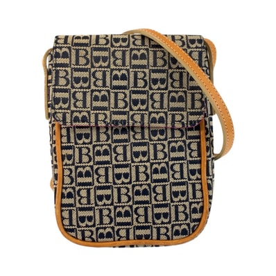 美品 BURBERRY バーバリー ベージュ ブラック ブラウン キャンバス レザー/ ショルダーバッグ ポシェット 601092 【中古】