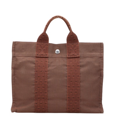 エルメス エールライン トートPM ハンドバッグ トートバッグ ブラウン キャンバス レディース HERMES 【中古】