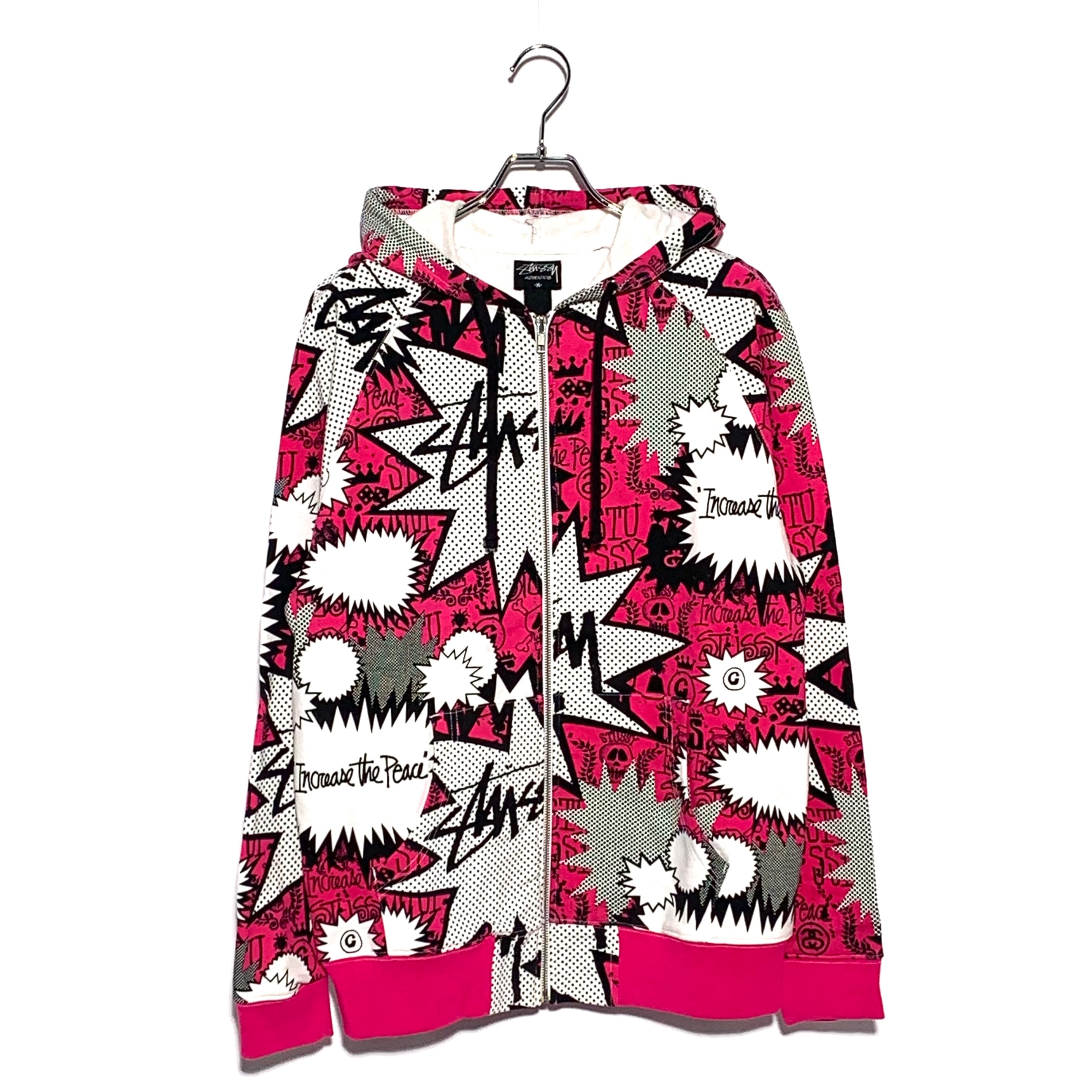 STUSSY Pop Bubble Zip Up Hoodie Pink