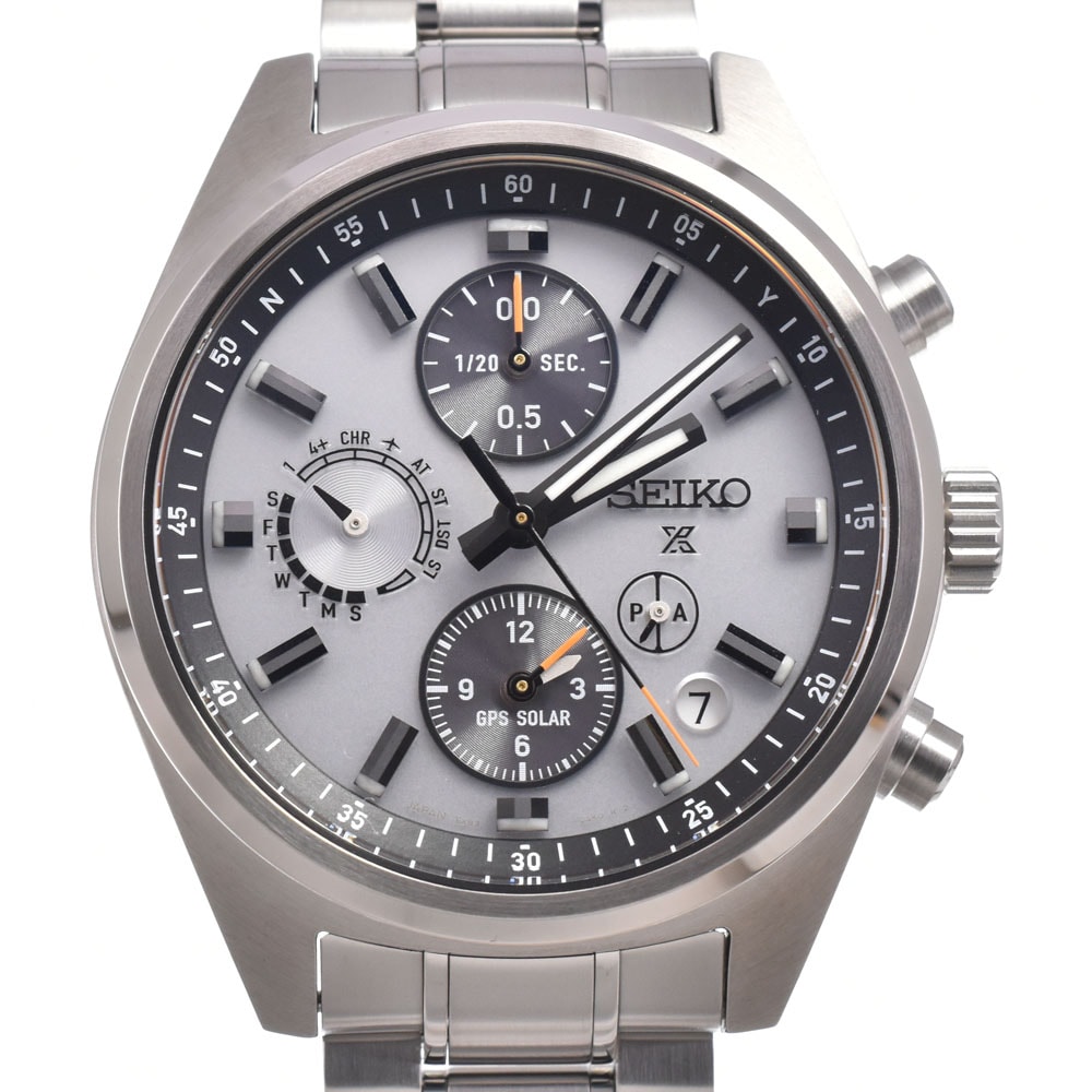 セイコー SEIKO SBED009/5X83-0AH0-1 プロスペックス シルバー ソーラー GPS衛星電波 メンズ 美品 腕時計 L#150780