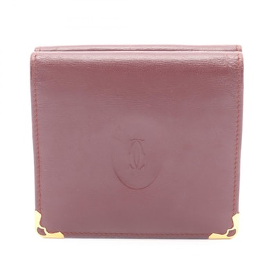 カルティエ CARTIER マストライン Wホック財布 財布 レザー レディース ボルドー系 【中古】