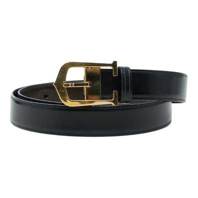 カルティエ C アロンジェ リバーシブル ベルト ブラック ブラウン レザー メンズ CARTIER 【中古】