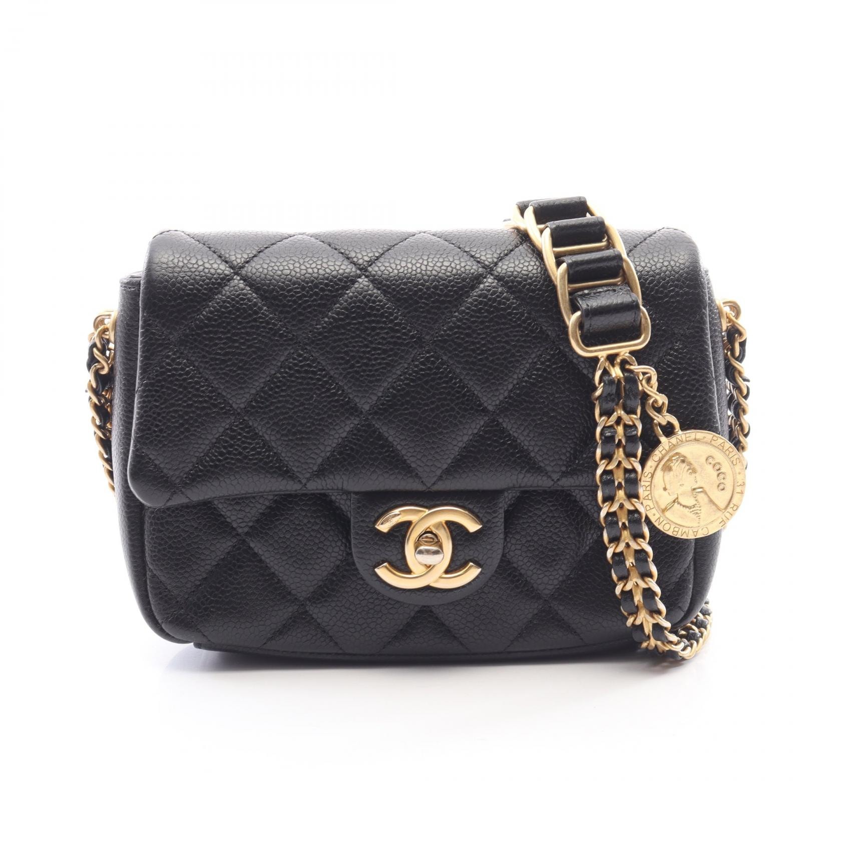 シャネル CHANEL マトラッセ ショルダーバッグ バッグ キャビアスキン(グレインドカーフ) レディース ブラック系 AS2482 【中古】