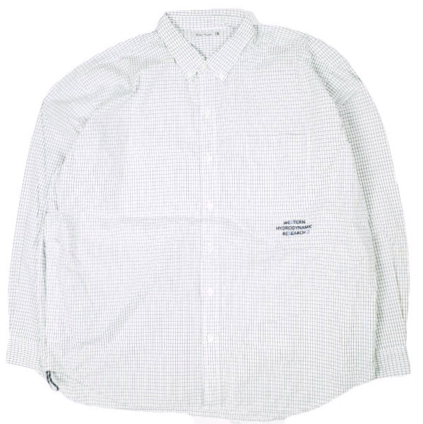 SSZ x Western Hydrodynamic Research エスエスズィー ウエスタンハイドロダイナミックリサーチ WHR 25AW 別注 BD SHIRT オーバーサイズチェックボタンダウンシャツ 11-11-1296-139 M WHITE