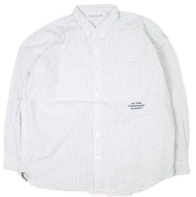 SSZ x Western Hydrodynamic Research エスエスズィー ウエスタンハイドロダイナミックリサーチ WHR 25AW 別注 BD SHIRT オーバーサイズチェックボタンダウンシャツ 11-11-1296-139 M WHITE