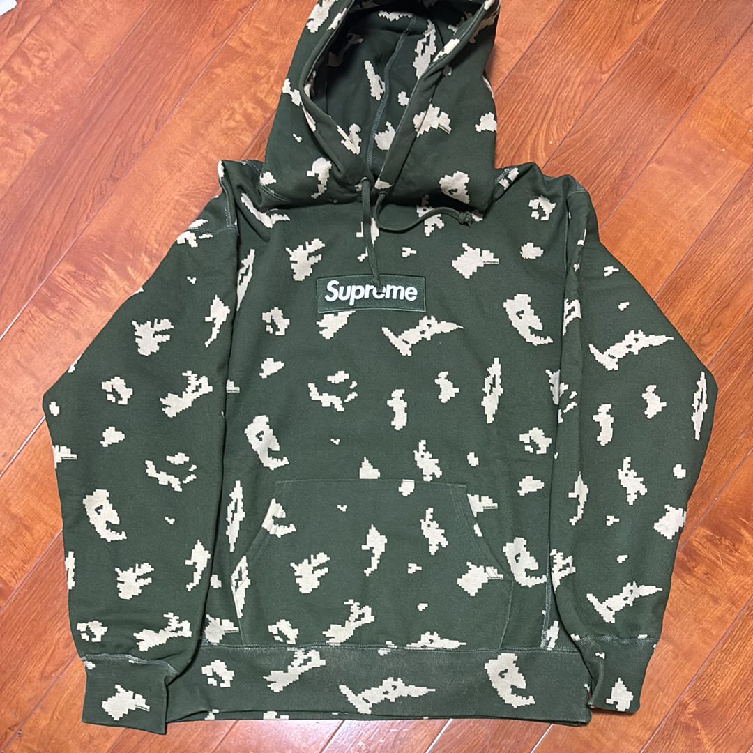 Supreme Box Logo Hooded Sweatshirt "Olive Russian Camo" (21FW)