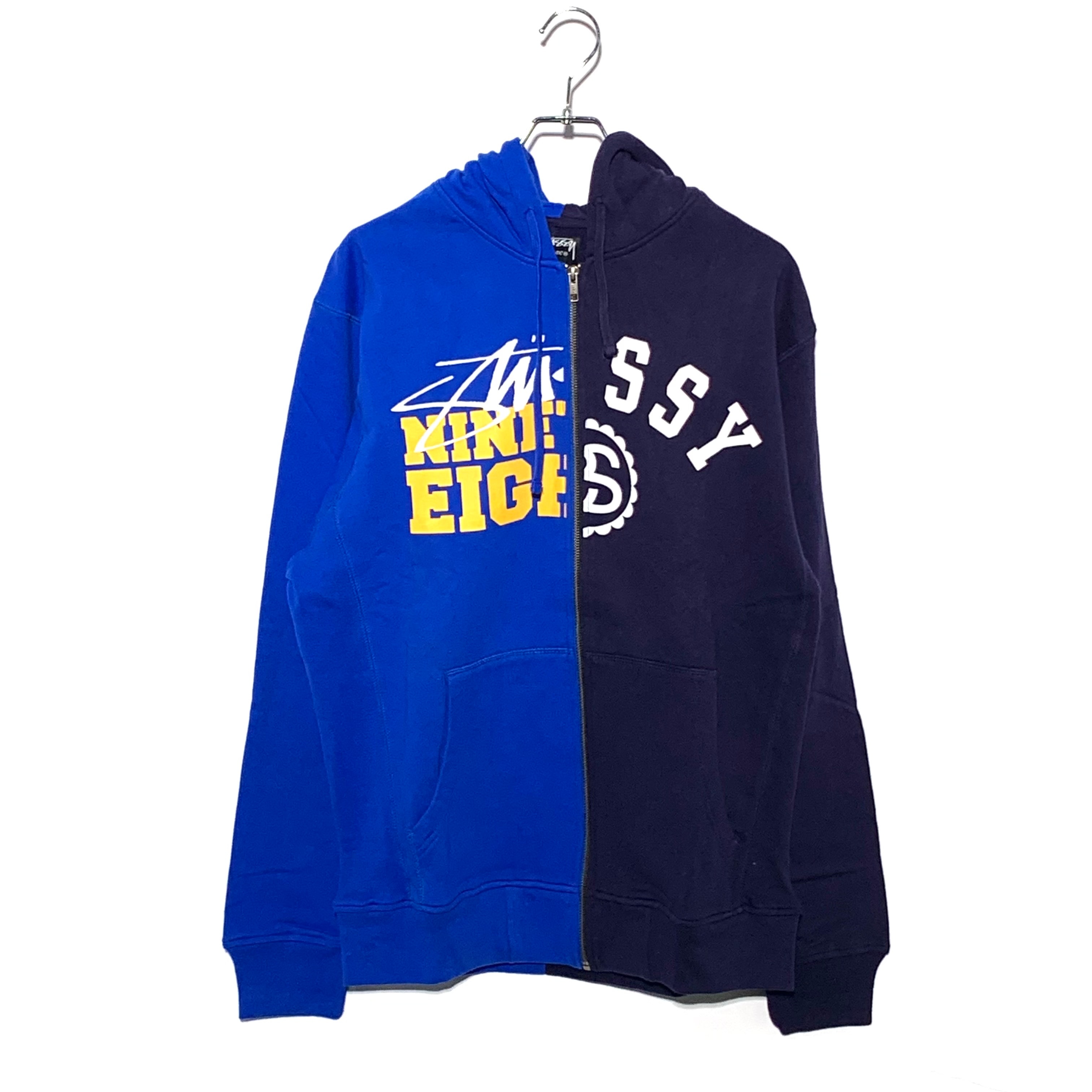 STUSSY split Design Hoodie Navy×Blue