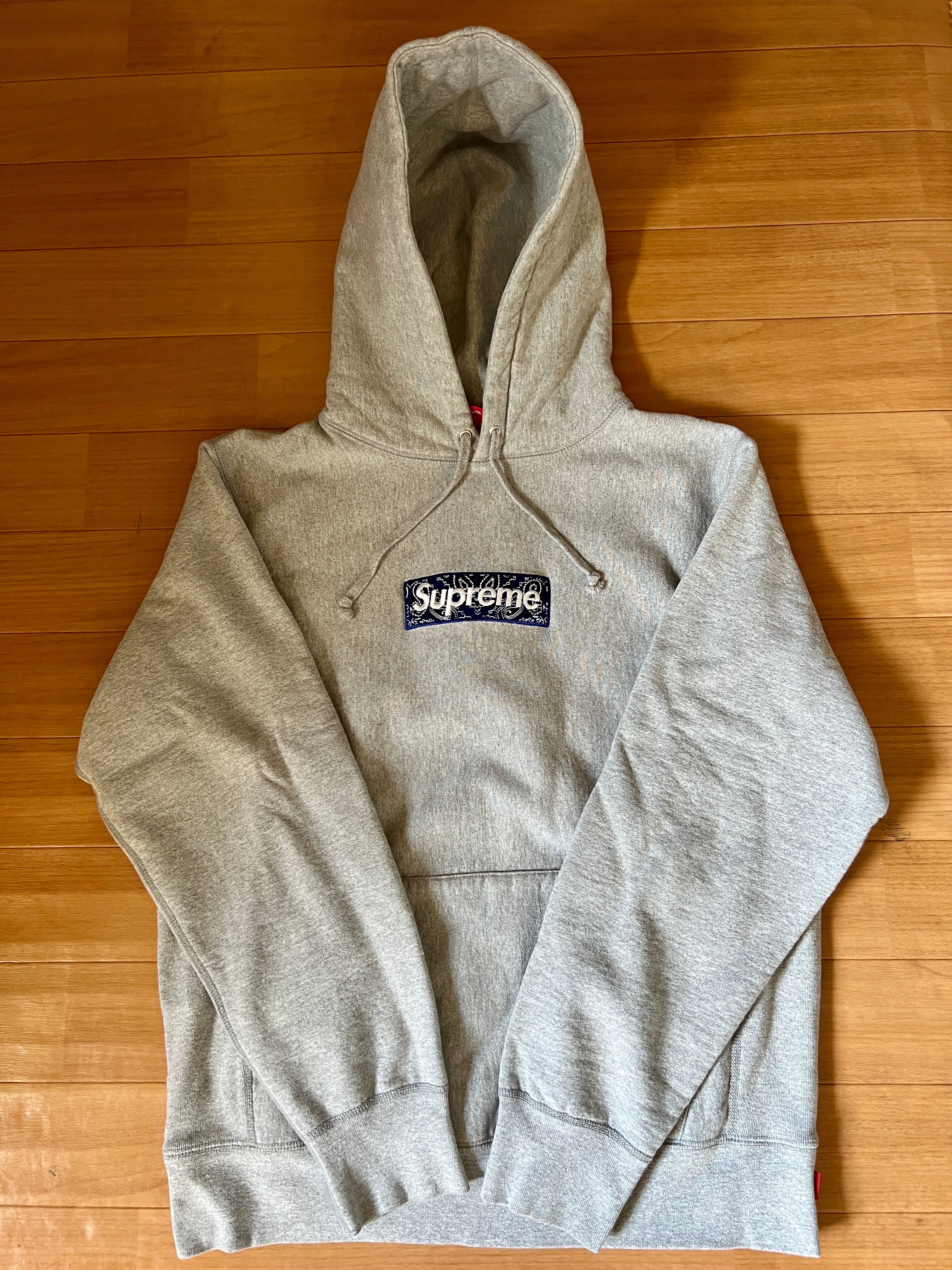 Supreme Bandana Box Logo Hooded Sweatshirt "Grey"