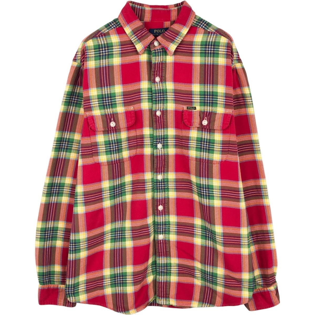 古着 ラルフローレン Ralph Lauren 長袖 フランネルチェックシャツ メンズXL相当/eaa677074
