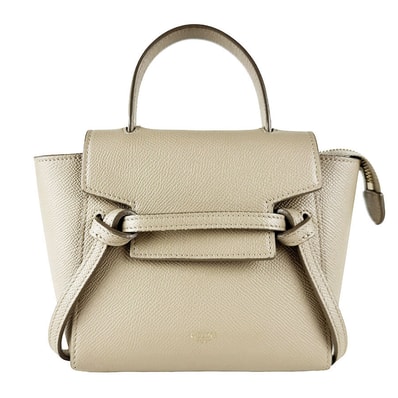 セリーヌ CELINE ハンドバッグ ベルトバッグ ピコ レザー ベージュ レディース【中古】 z10916