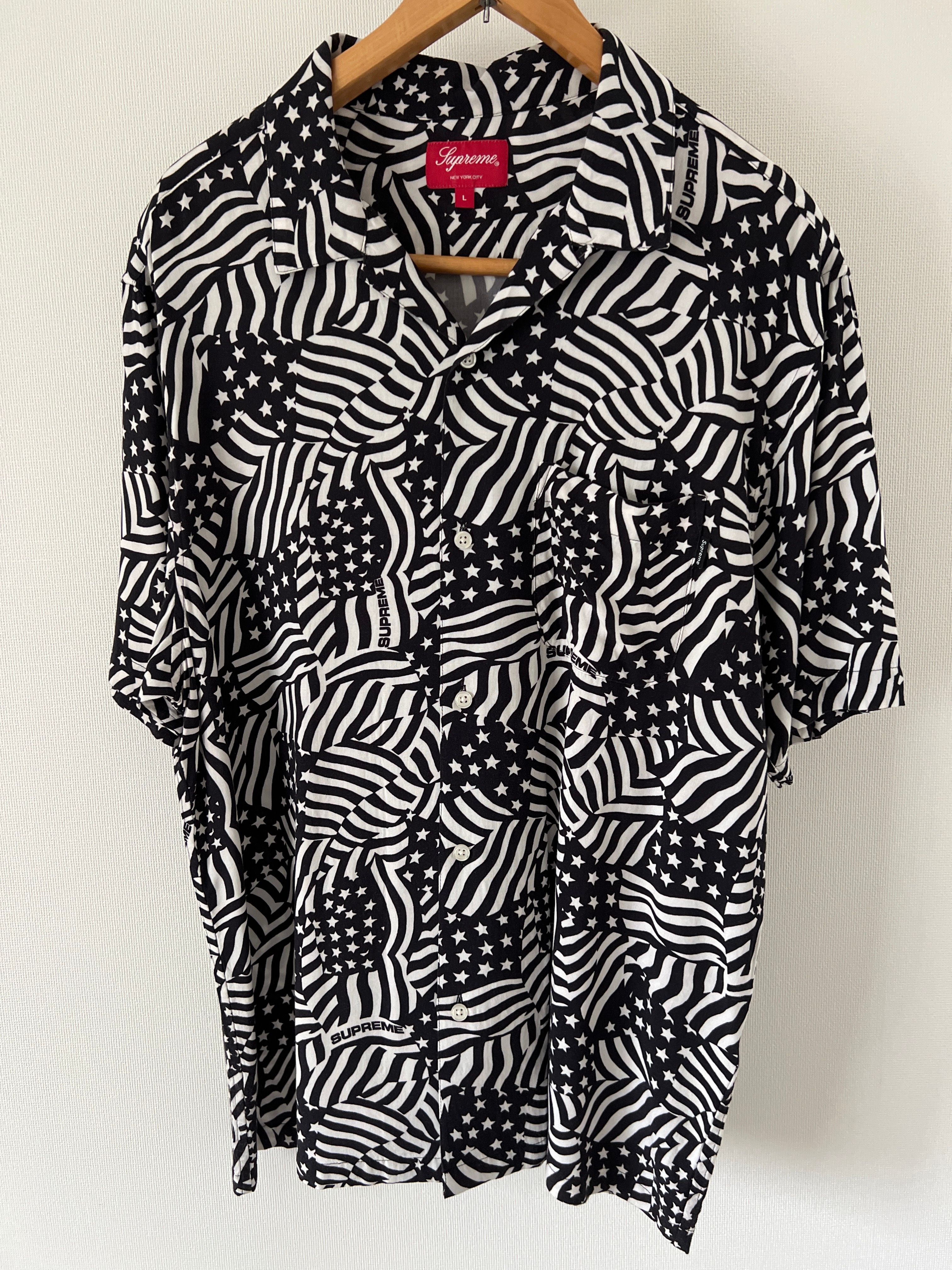 Supreme Flags Rayon S/S Shirt ブラック Lサイズ Supreme Flags Rayon S/S Shirt 