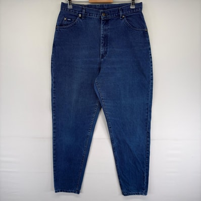 古着 90's/90年代 リー Lee USA製 デニム パンツ 5ポケット ジーパン ジーンズ テーパード ジップ 16 LONG ブルー系 メンズ