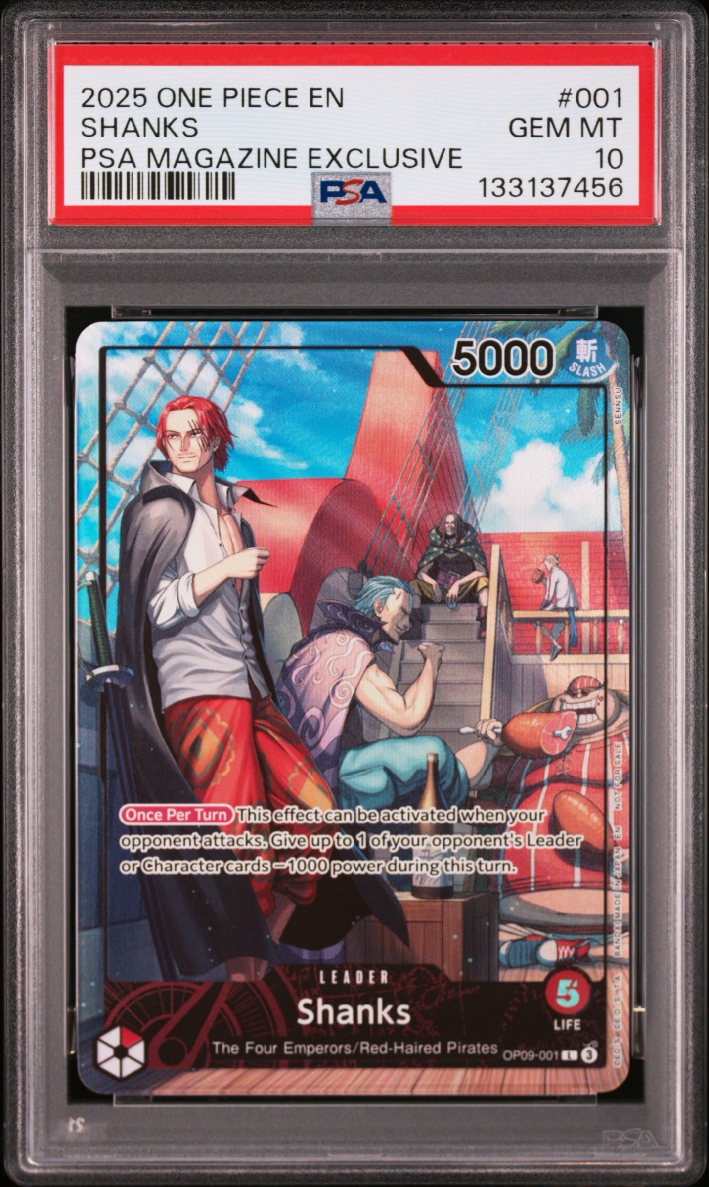 シャンクス L [OP09-001]【英語版】(プロモーションカード「PSA限定コラボプロモカード」)