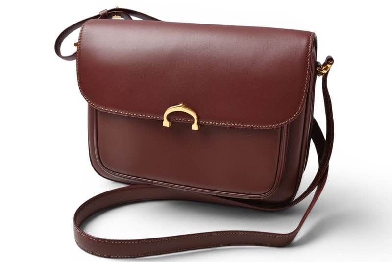 カルティエ ショルダーバッグ ヴィンテージ 2way Cartier Cドゥカルティエ フラップ レザー ボルドー レディース【中古】