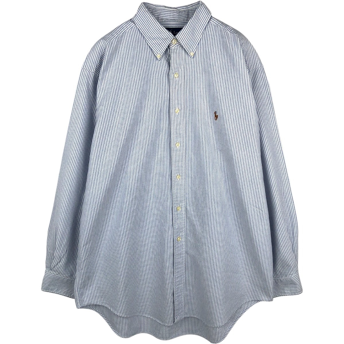 古着 ラルフローレン Ralph Lauren CLASSIC FIT クラシックフィット ストライプ柄 長袖 ボタンダウンストライプシャツ メンズL相当/eaa678066