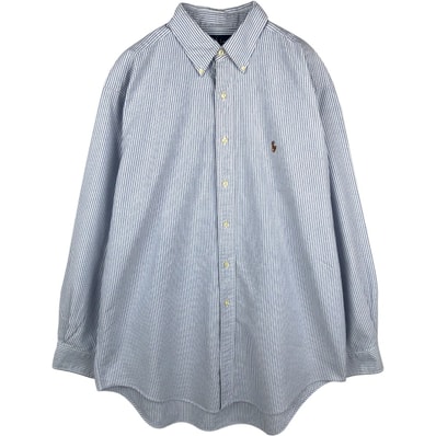 古着 ラルフローレン Ralph Lauren CLASSIC FIT クラシックフィット ストライプ柄 長袖 ボタンダウンストライプシャツ メンズL相当/eaa678066