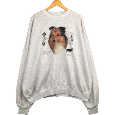 古着 ビッグサイズ 90年代 ヘインズ Hanes SHETLAND SHEEPDOG シェットランドシープドッグ 犬柄 アニマル スウェットシャツ トレーナー メンズXXXL相当 ヴィンテージ/eaa591627