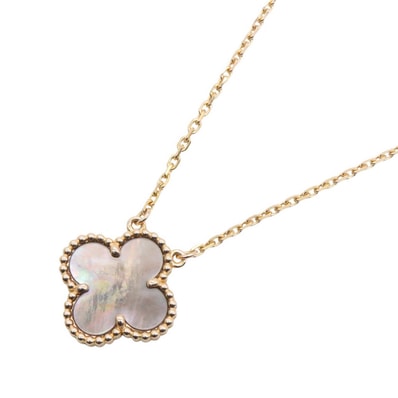 ヴァンクリーフ&アーペル Van Cleef & Arpels ヴィンテージアルハンブラ グレーマザオブパール ネックレス ネックレス ジュエリー K18PG(ピンクゴールド) グレーマザーオブパール レディース ゴールド系 /