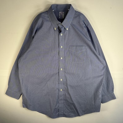 古着 ブルックスブラザーズ Brooks Brothers 長袖シャツ 胸ポケ 1818 ボタンダウン XL ブルー系 チェック メンズ