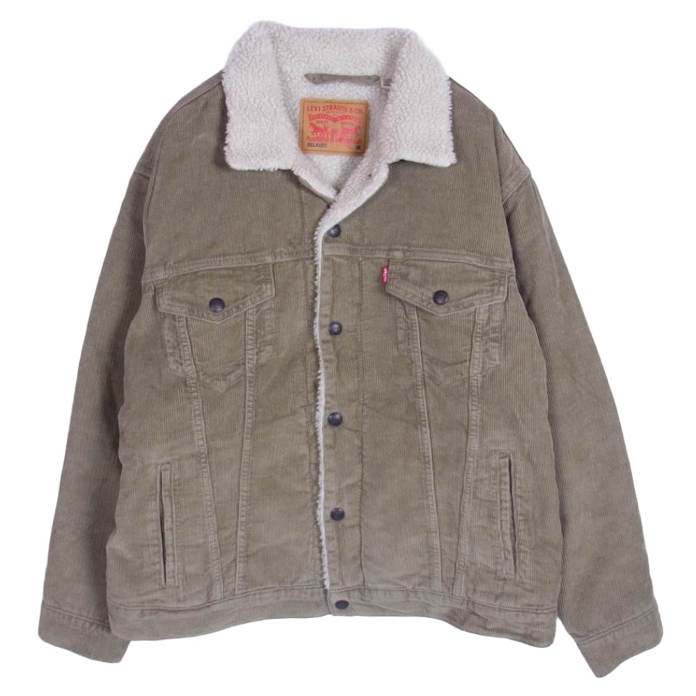 Levi's リーバイス ジャケット 101618 RELAXED リラックスド 内ボア コーデュロイ ジャケット ベージュ系 M【中古】