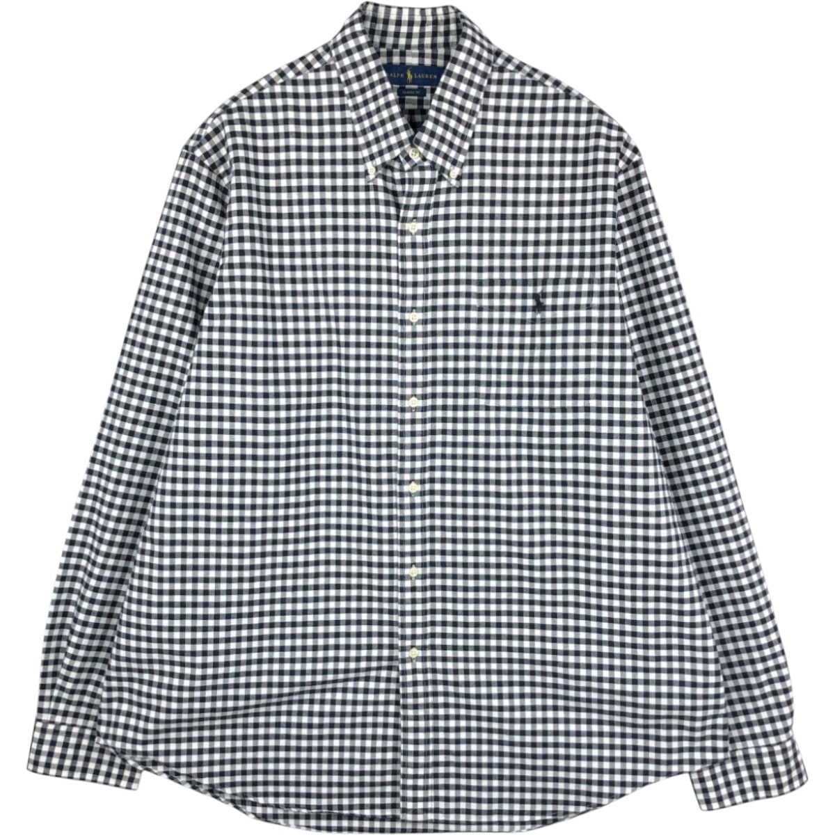 古着 ラルフローレン Ralph Lauren CLASSIC FIT ギンガムチェック 長袖 ボタンダウンチェックシャツ メンズXXL相当/eaa676539