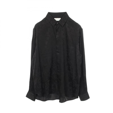 サンローランパリ SAINT LAURENT PARIS フラワー 衣料品 トップス シルク メンズ ブラック系 646850 Y2E32 【中古】