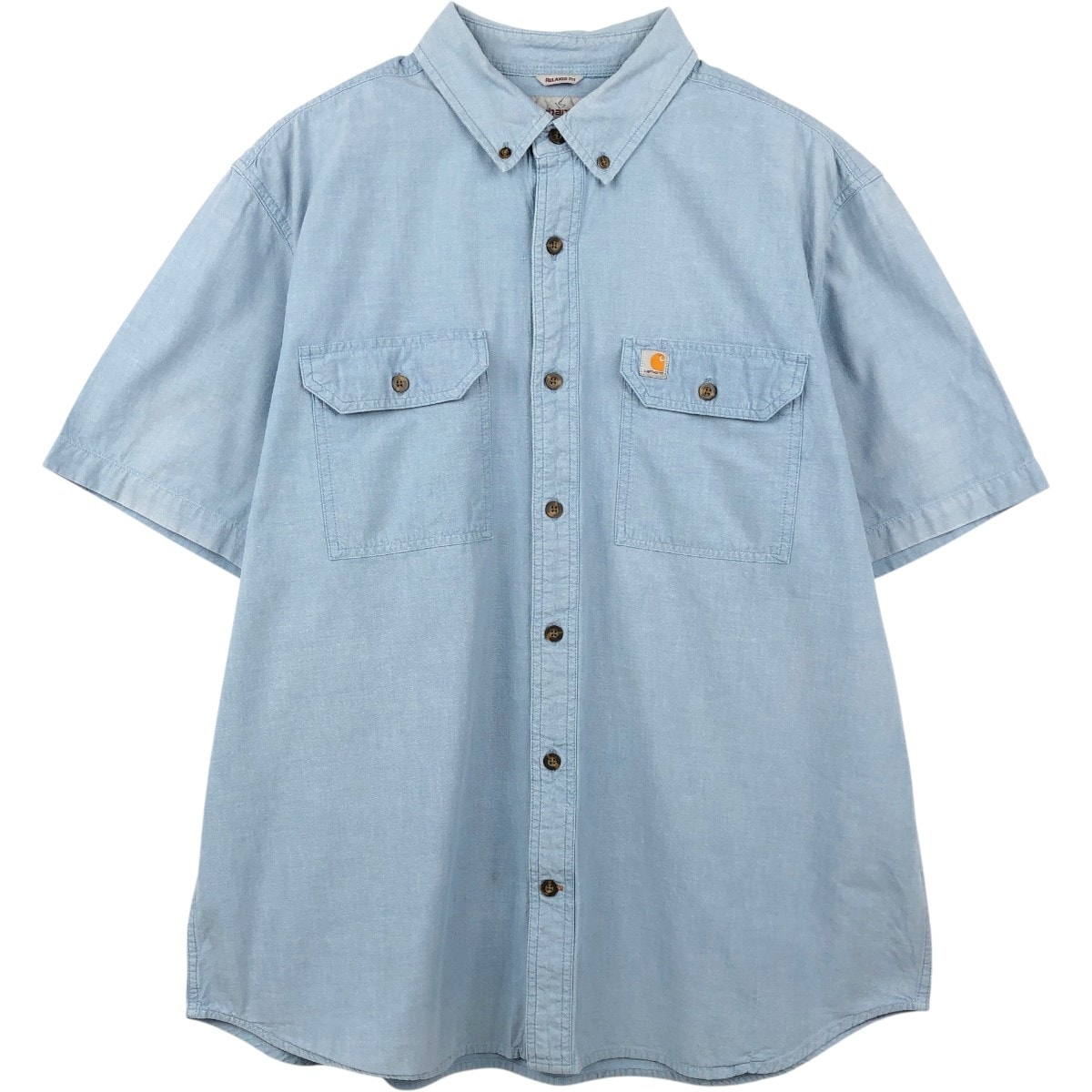 古着 カーハート Carhartt RELAXED FIT ボタンダウン 半袖 シャンブレーシャツ メンズXL相当/eaa665175