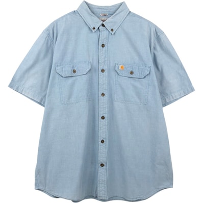 古着 カーハート Carhartt RELAXED FIT ボタンダウン 半袖 シャンブレーシャツ メンズXL相当/eaa665175