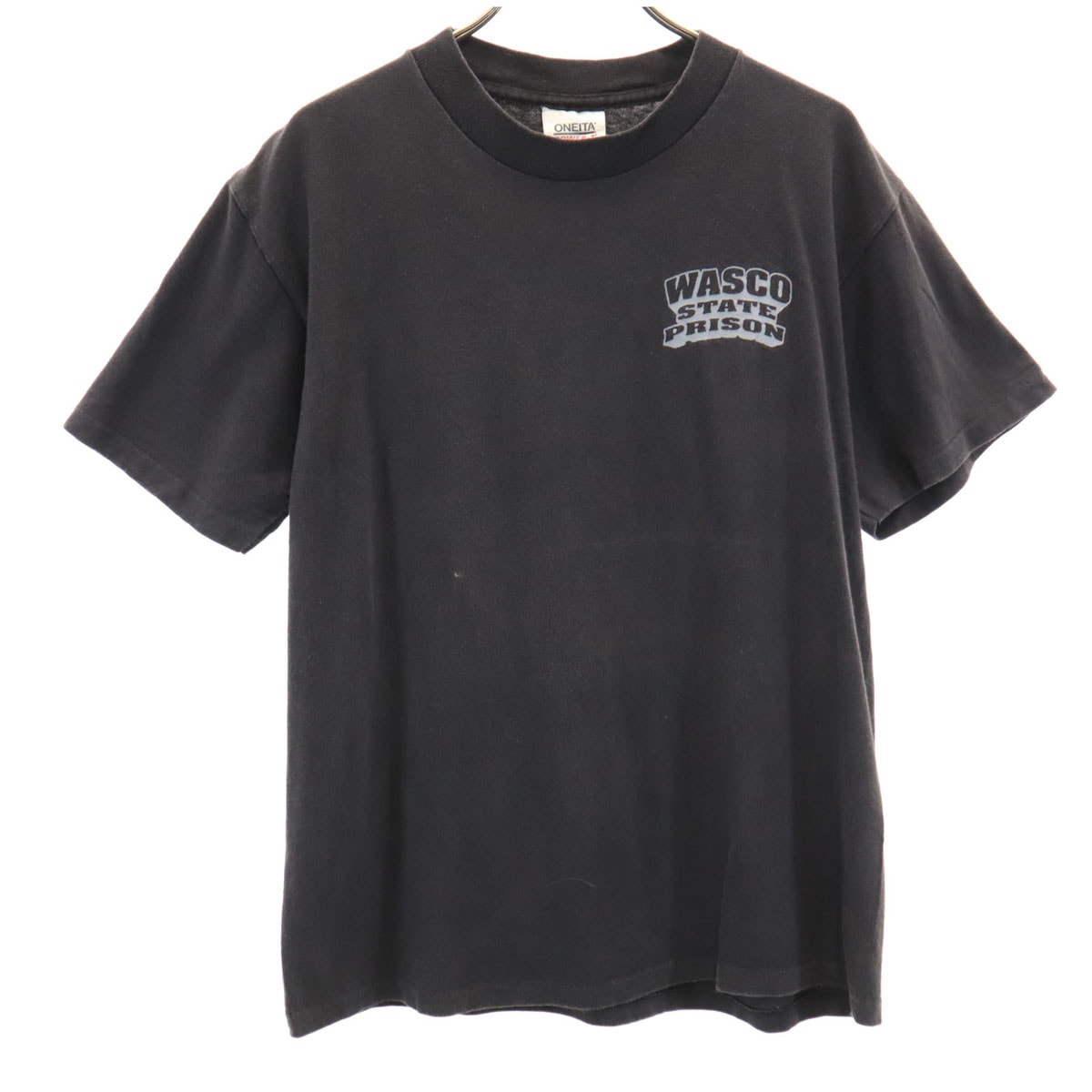 ONEITA オニータ 90s USA製 オールド バックプリント NMT 半袖 Tシャツ M ブラック POWER-T シングルステッチ