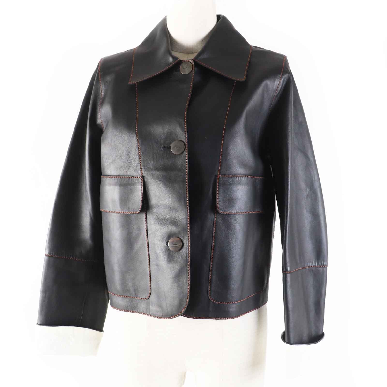 極美品 ロエベ ジャケット ブラック レディース 約M S359330XBU