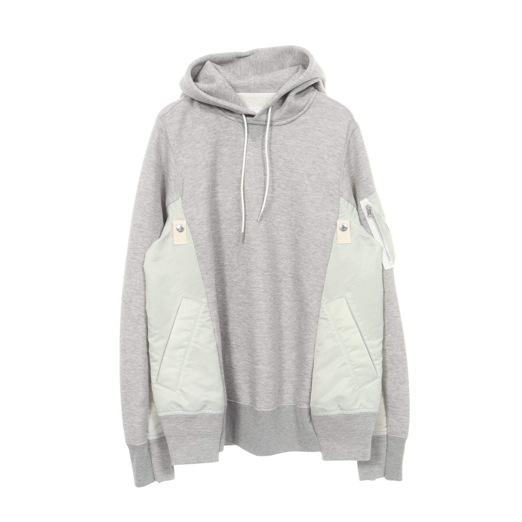 サカイ Sacai ドッキング パーカー 衣料品 トップス コットン ナイロン メンズ グレー系 SCM-057 【中古】