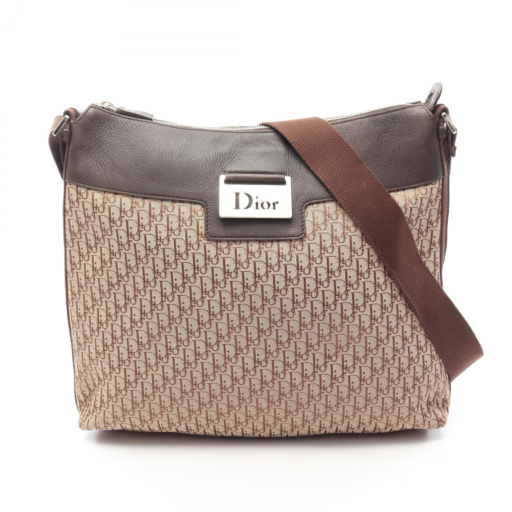 ディオール Dior ストリートシック トロッター ショルダーバッグ バッグ キャンバス レザー レディース ベージュ系 / ブラウン系 【中古】