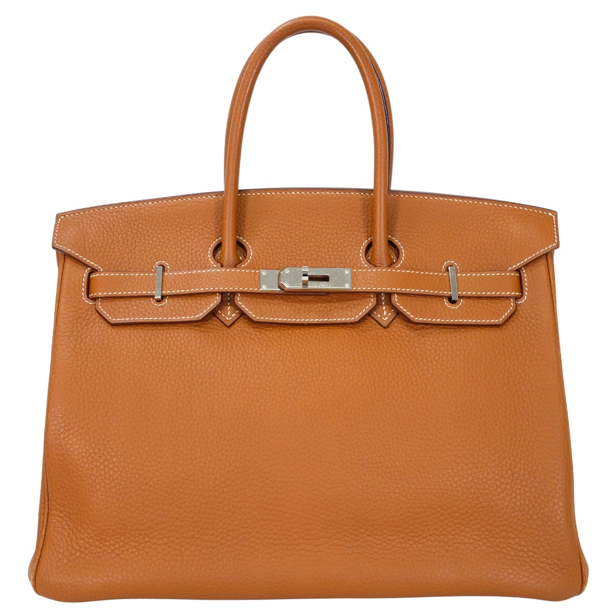 HERMES エルメス ハンドバッグ バーキン35 ゴールド トゴ シルバー金具 □K刻印 SAランク【中古】