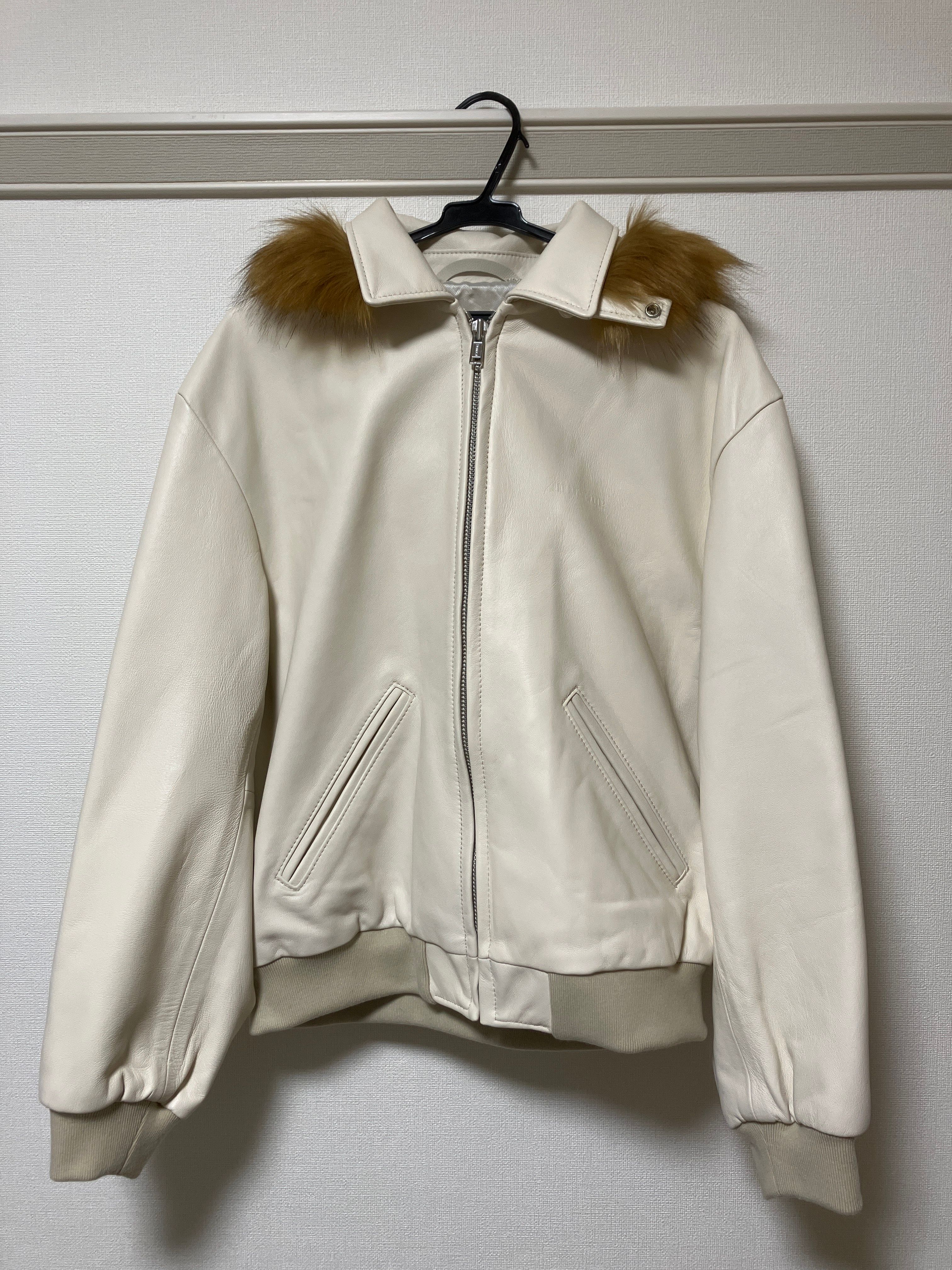 Supreme Schott Hooded Leather Bomber Jacket "Stone"